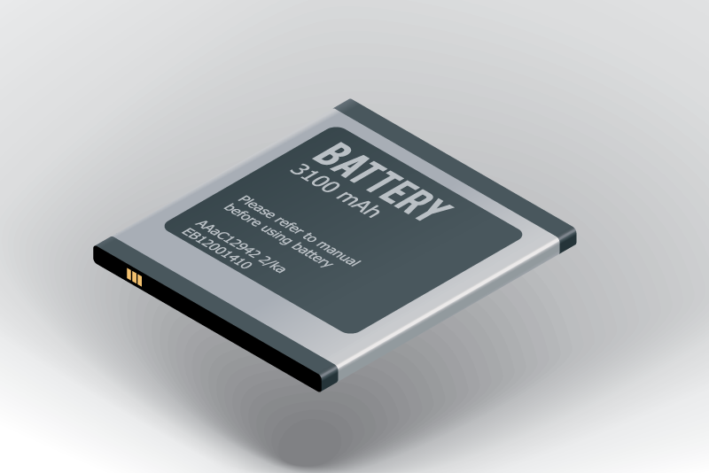 Isometric image of Samsung-style battery