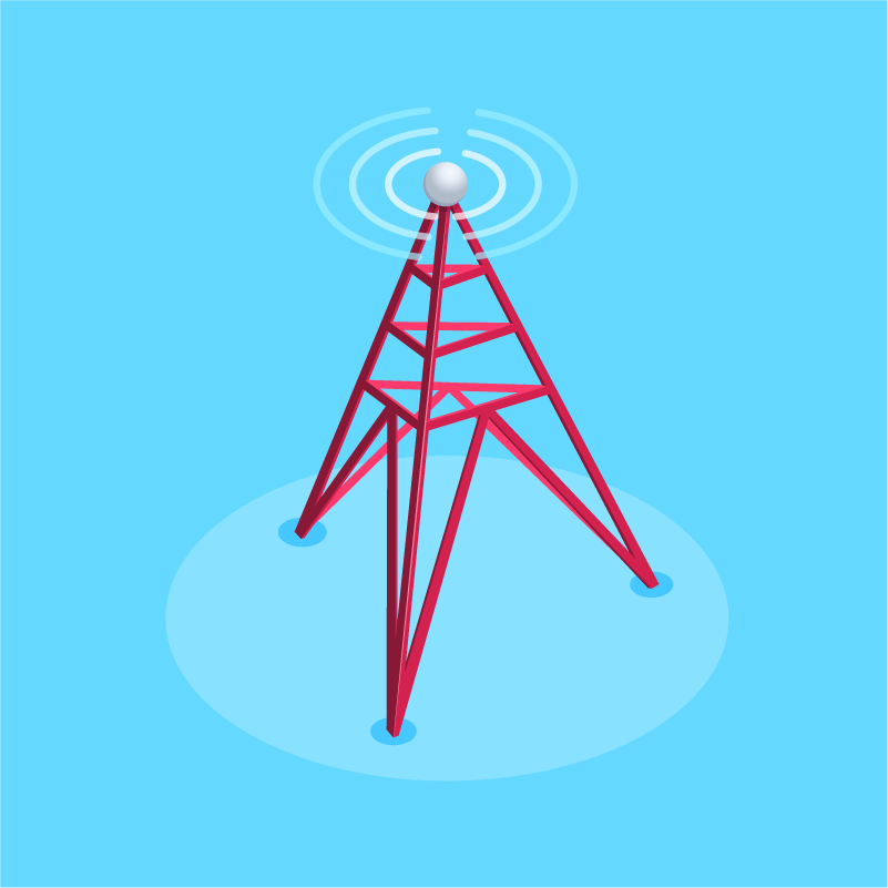 Isometric graphic of cellular tower